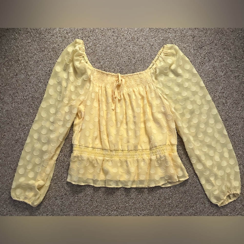 Lauren Conrad Yellow Polka Dot Top
